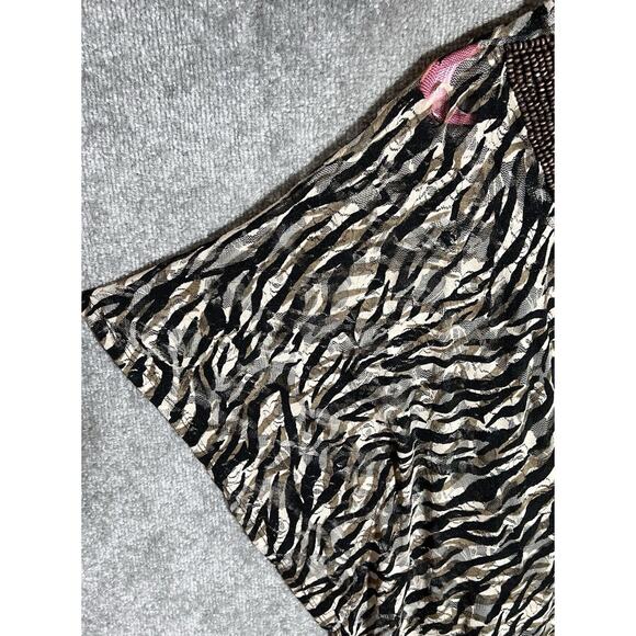 Charming Charlie Lace Overlay Animal Print Kimono Sleeve Poncho Top Womens Sz M - Picture 6 of 8